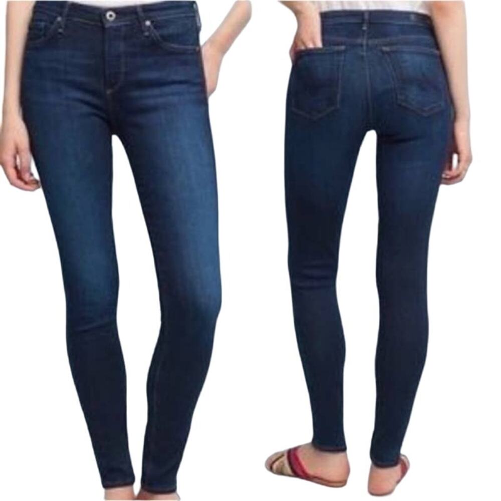 AG Adriano Goldschmied The Farrah Skinny High Rise Jeans Size 26R Dark Wash